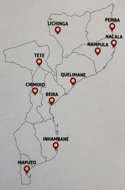 Mapa de Moçambique - Rapid24